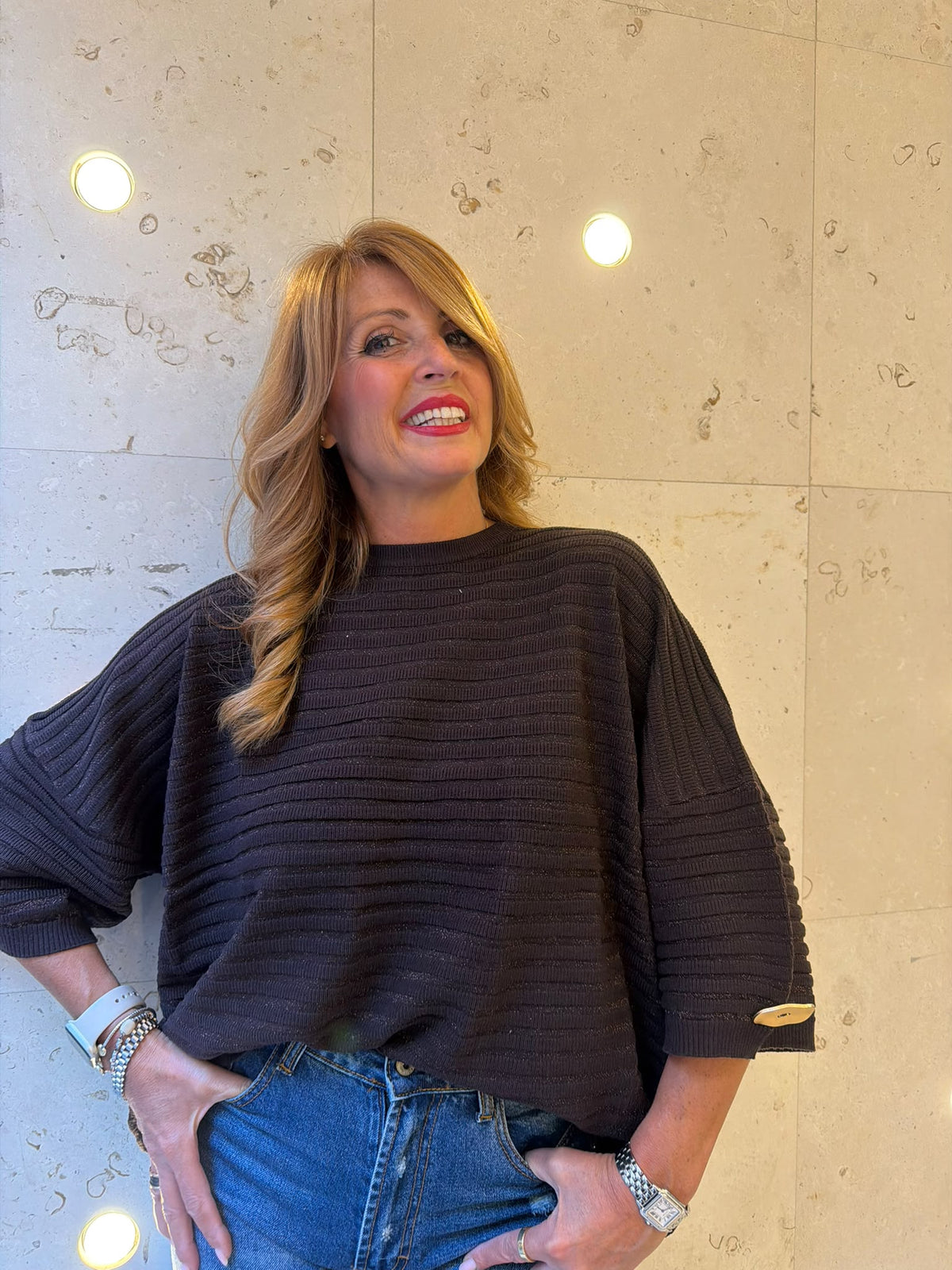 Maglia lurex con bottone Emisphere