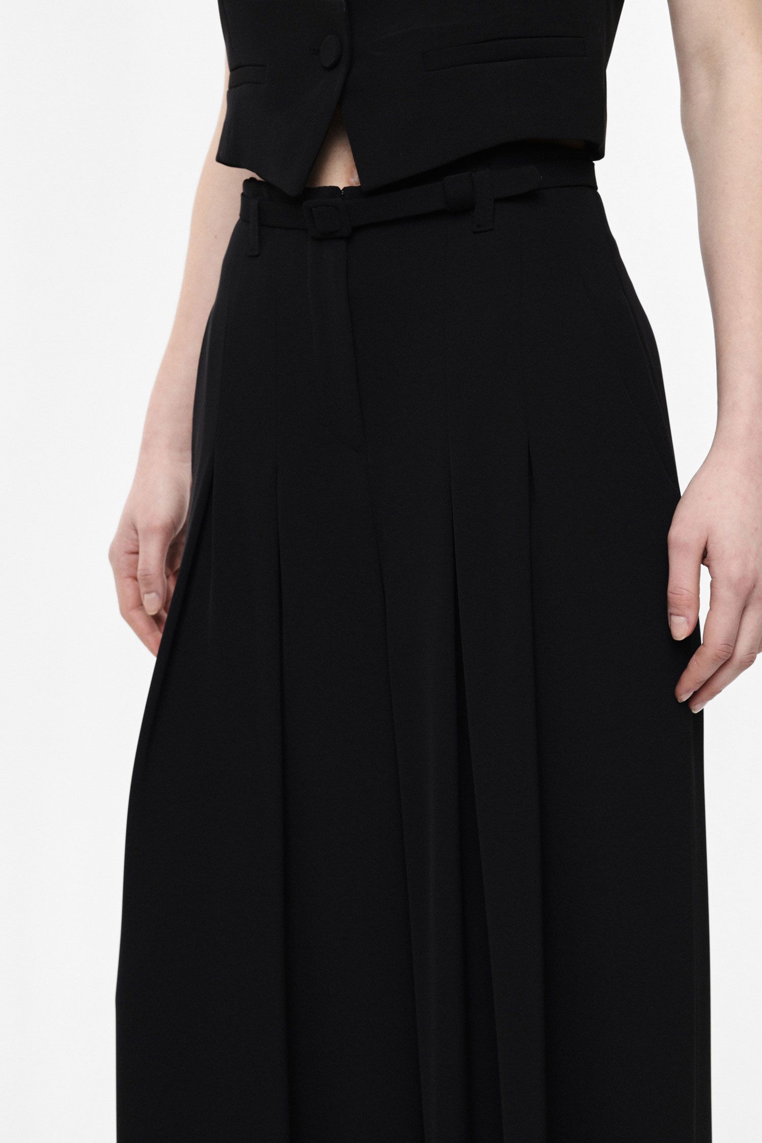 Pantaloni palazzo ampi vita alta con cintura Imperial