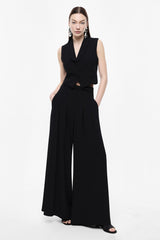 Pantaloni palazzo ampi vita alta con cintura Imperial