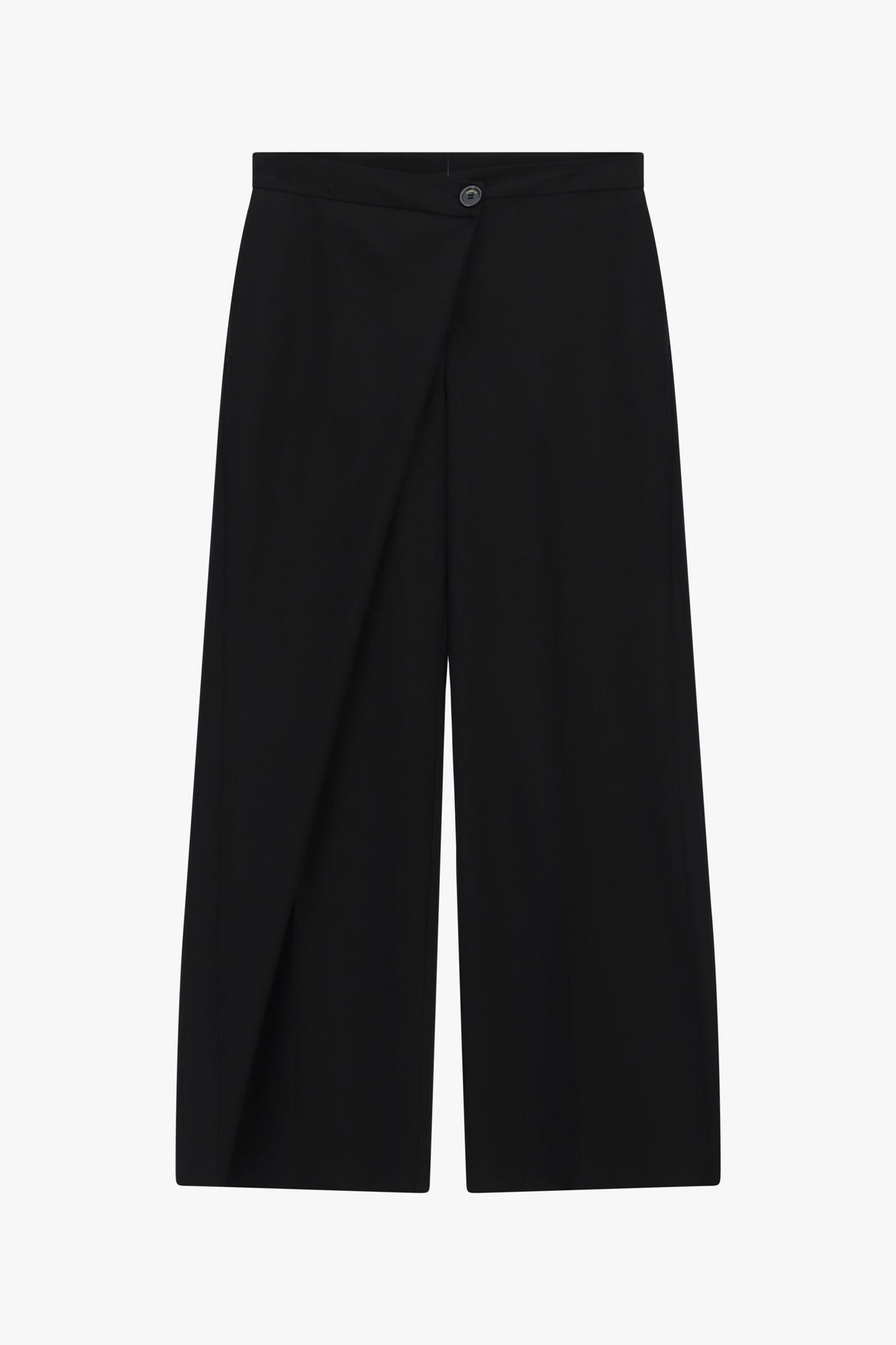 Pantaloni palazzo a vita alta con dettaglio asimmetrico NERO
