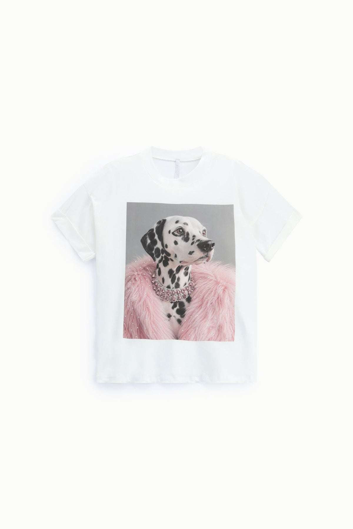 T-shirt stampa grafica con maniche corte BIANCO - F