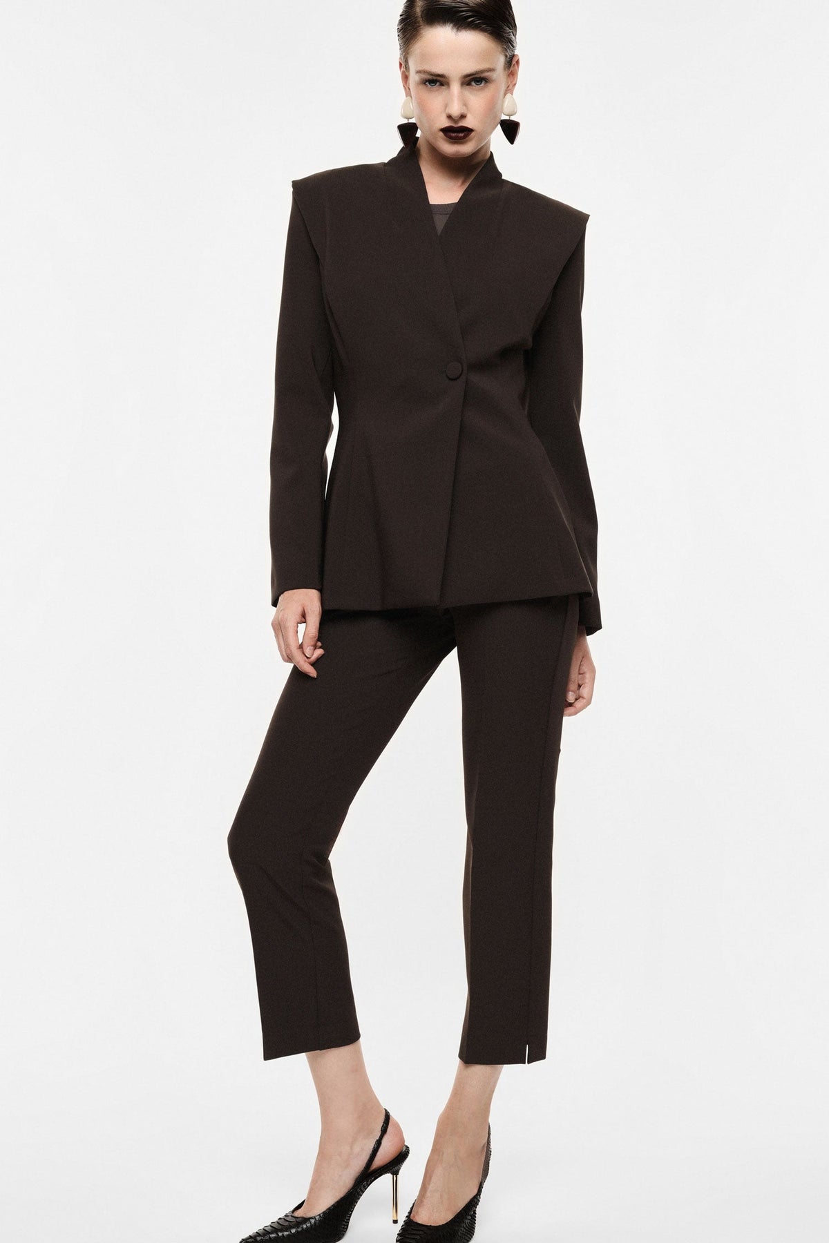 Pantaloni cropped con piega frontale sartoriale MORO