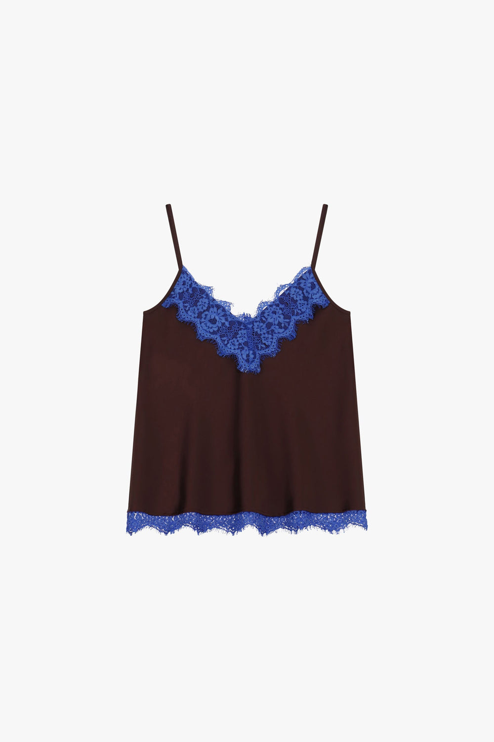 Top con spalline sottili e inserti in pizzo Imperial