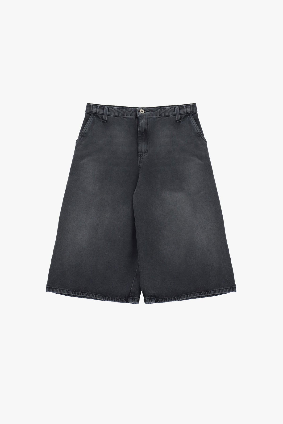 Bermuda regular-fit lavaggio effetto délavé con tasche NERO DENIM - F