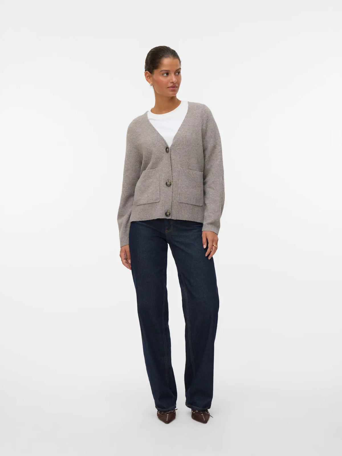 Cardigan Donna in Maglia con Bottoni Vero Moda